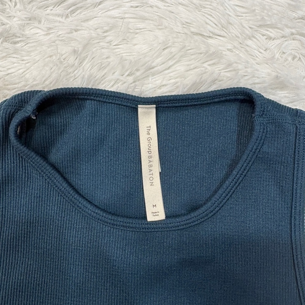 Aritzia The Group by Babaton Seamless Rib Teal Tank Top - Picture 2 of 4